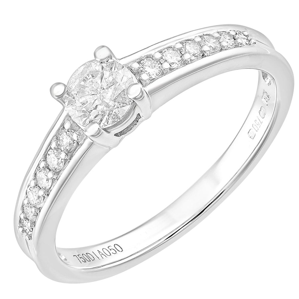 SPARKLD 18ct White Gold And 0.50ct Diamond Engagement Ring