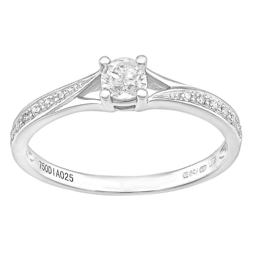 SPARKLD 18ct White Gold And 0.25ct Diamond Engagement Ring