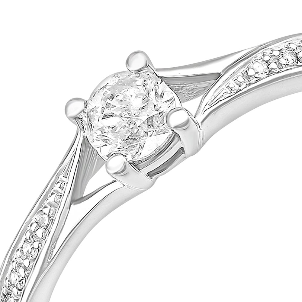 SPARKLD 18ct White Gold And 0.25ct Diamond Engagement Ring
