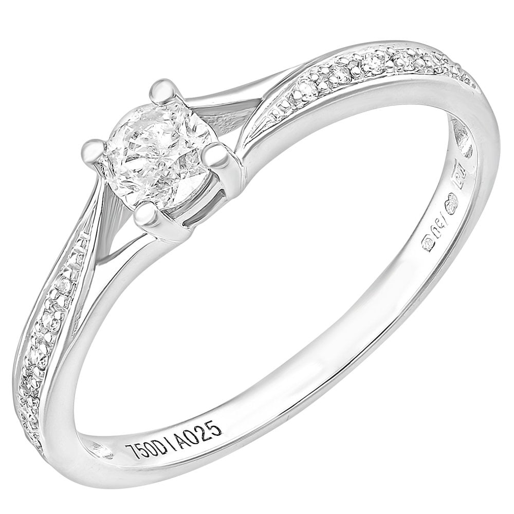 SPARKLD 18ct White Gold And 0.25ct Diamond Engagement Ring