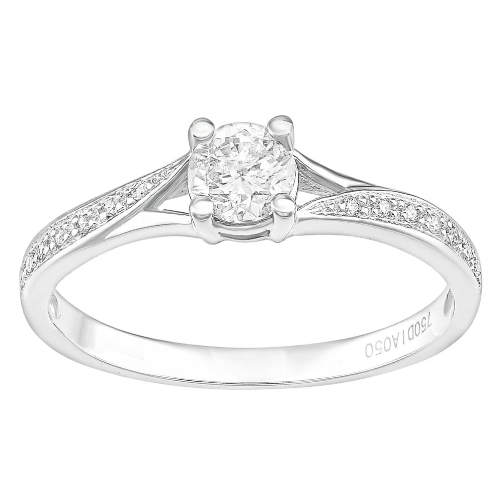 SPARKLD 18ct White Gold And 0.50ct Diamond Engagement Ring