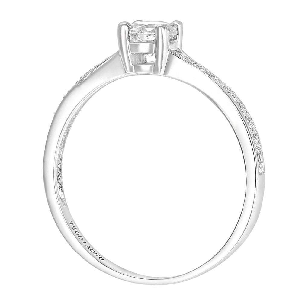 SPARKLD 18ct White Gold And 0.50ct Diamond Engagement Ring