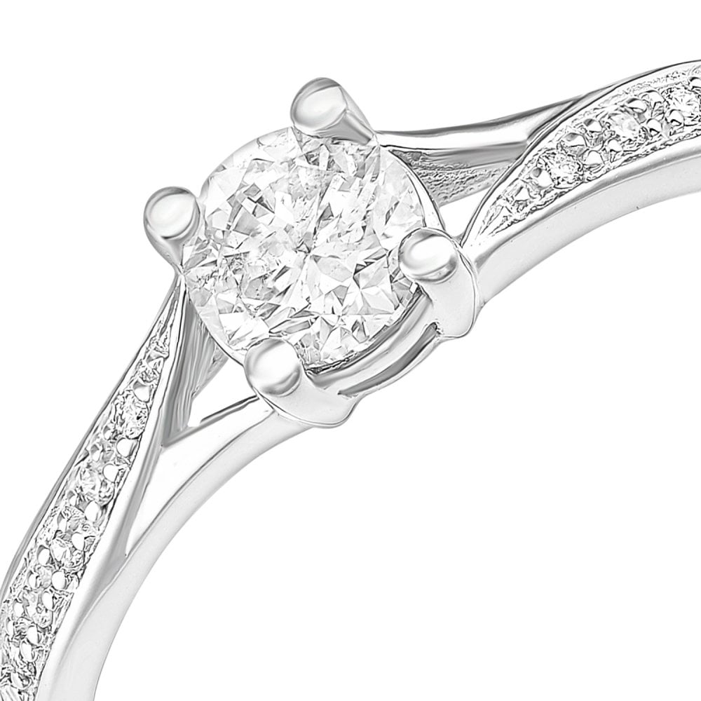 SPARKLD 18ct White Gold And 0.50ct Diamond Engagement Ring