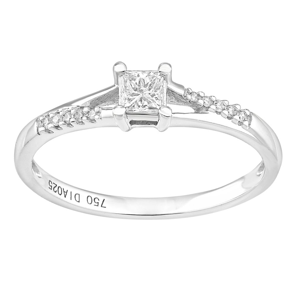 SPARKLD 18ct White Gold And 0.25ct Diamond Engagement Ring