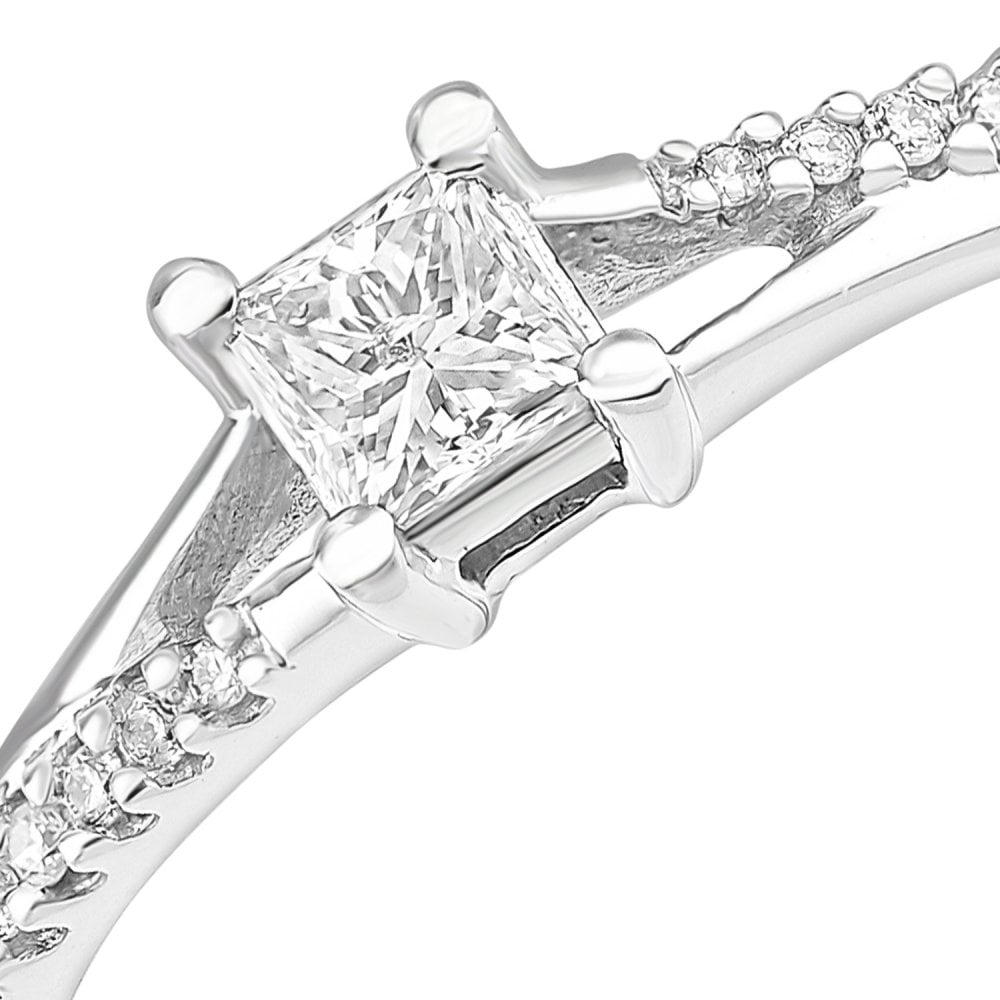 SPARKLD 18ct White Gold And 0.25ct Diamond Engagement Ring