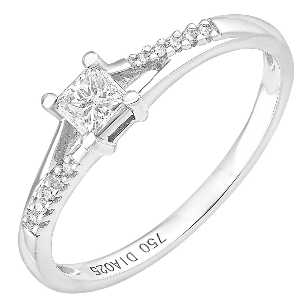 SPARKLD 18ct White Gold And 0.25ct Diamond Engagement Ring