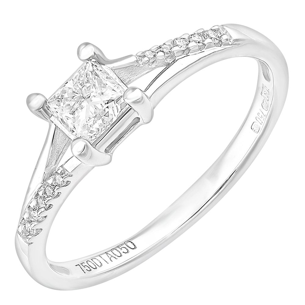 SPARKLD 18ct White Gold And 0.50ct Diamond Engagement Ring