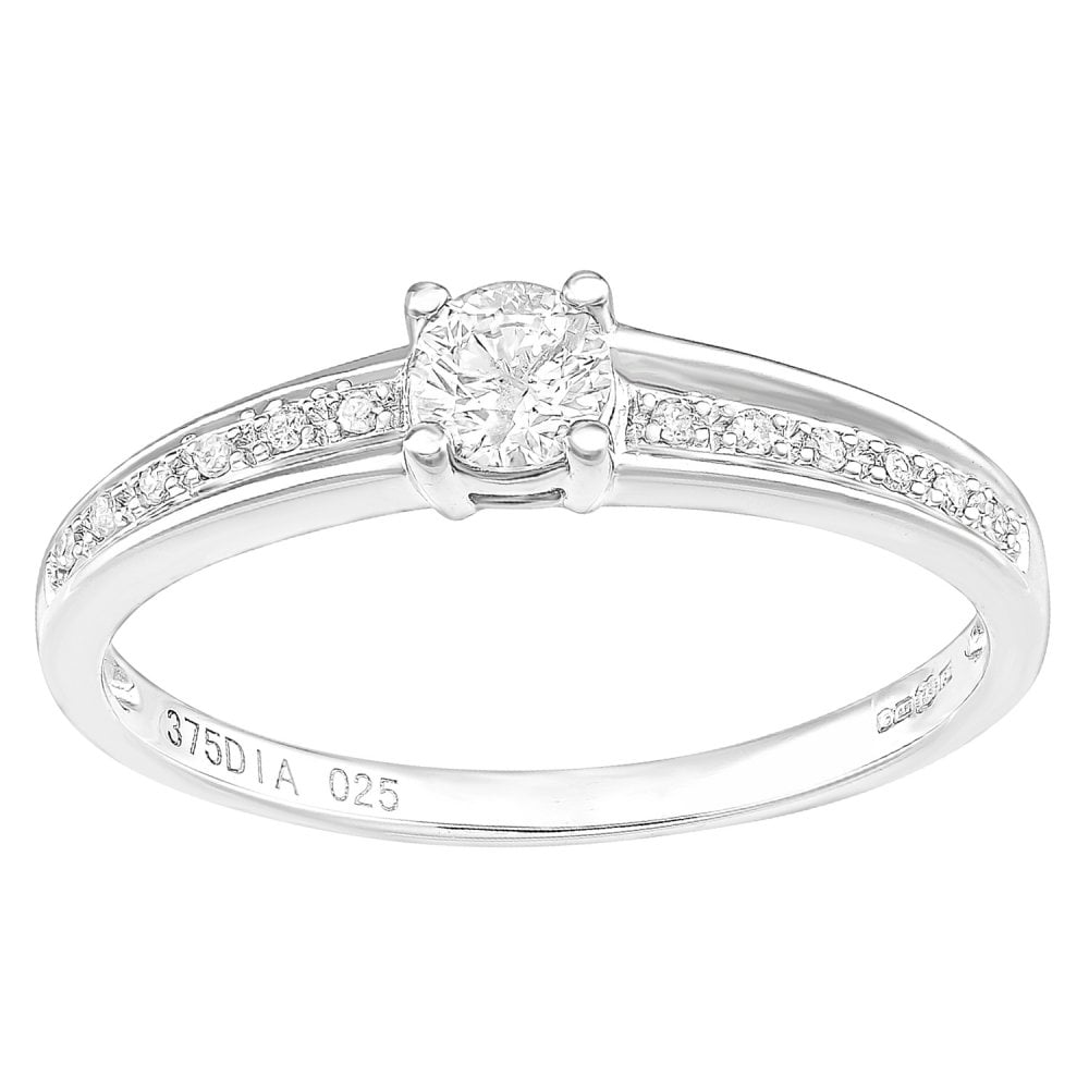 SPARKLD 9ct White Gold 0.25ct Diamond Engagement Ring