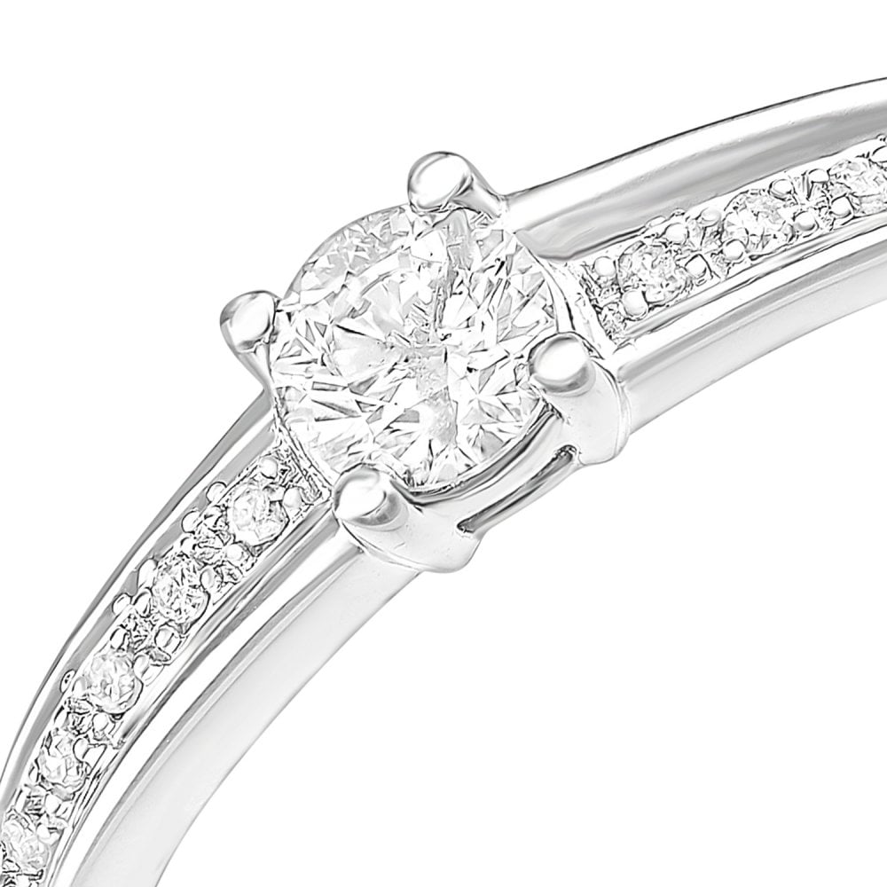 SPARKLD 9ct White Gold 0.25ct Diamond Engagement Ring