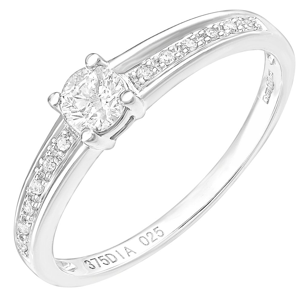 SPARKLD 9ct White Gold 0.25ct Diamond Engagement Ring