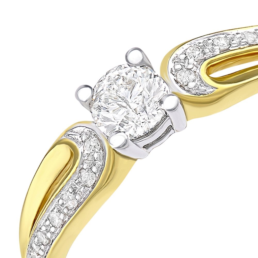 SPARKLD 9ct Yellow Gold And 0.25ct Diamond Engagement Ring
