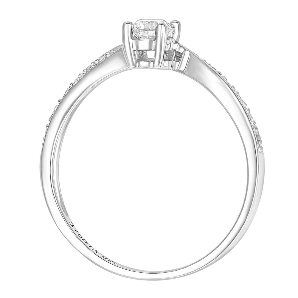 SPARKLD 9ct White Gold And 0.25ct Diamond Engagement Ring