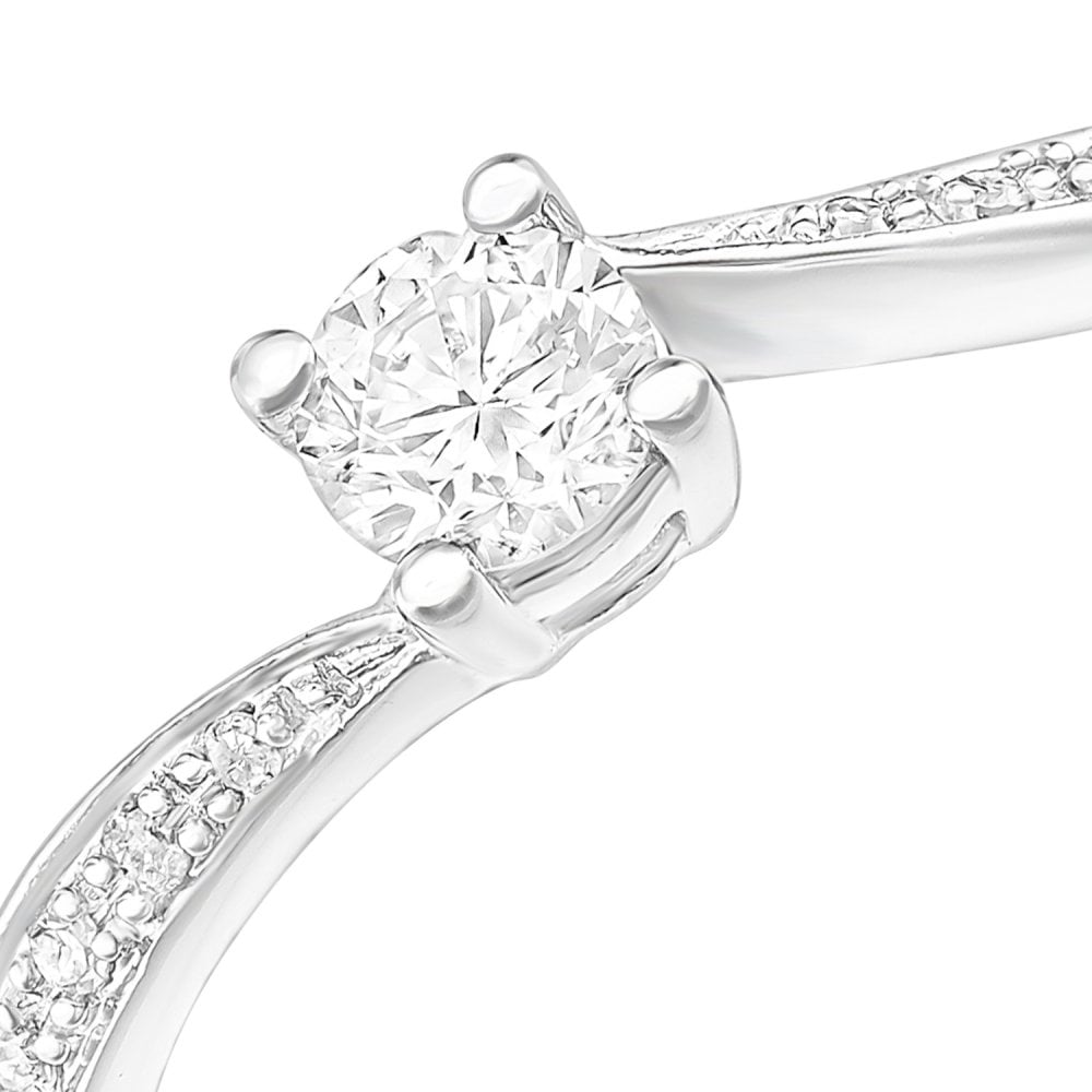 SPARKLD 9ct White Gold And 0.25ct Diamond Engagement Ring