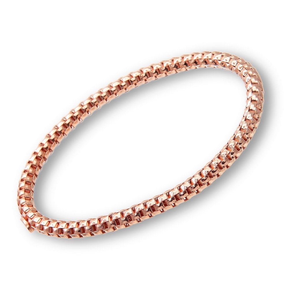 SPARKLD Rose Gold Plated Silver Fancy Stretch Bracelet 19 cm long