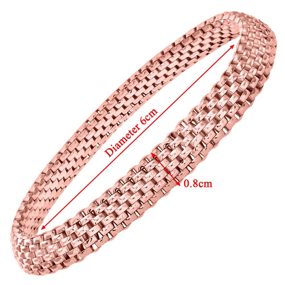 SPARKLD Rose Gold Plated Silver Stretch Mesh Bracelet