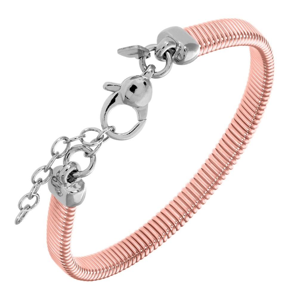SPARKLD Rose Gold Plated Silver Mesh Cable Bracelet of Length 18.420.3 cm