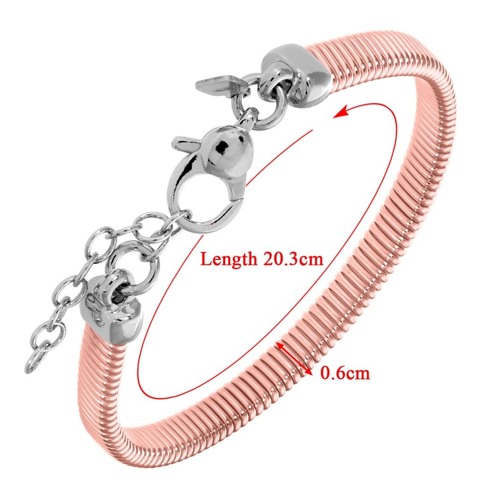 SPARKLD Rose Gold Plated Silver Mesh Cable Bracelet of Length 18.420.3 cm