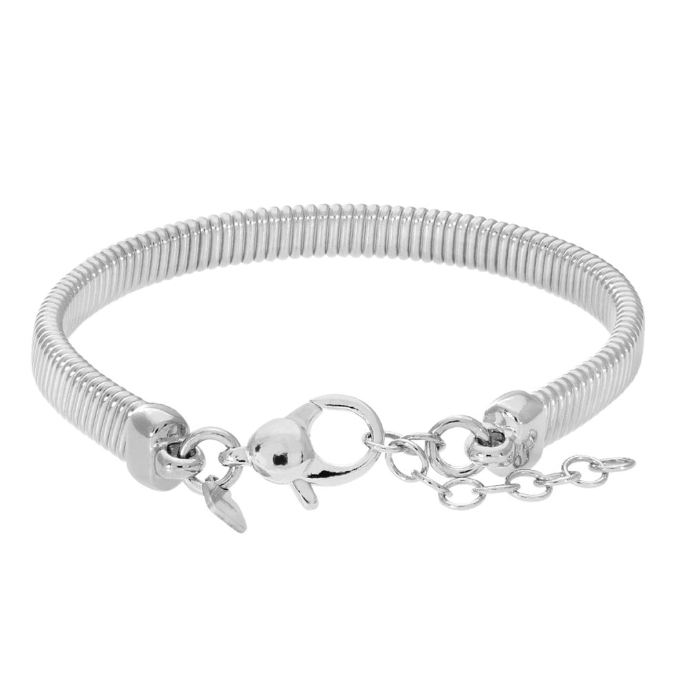 SPARKLD Rhodium Plated Silver Mesh Cable Bracelet of Length 18.420.3 cm