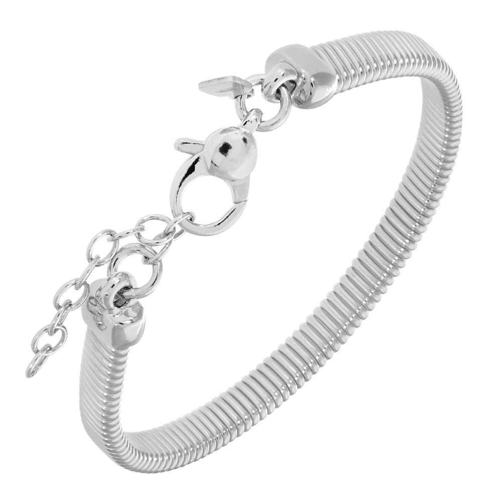SPARKLD Rhodium Plated Silver Mesh Cable Bracelet of Length 18.420.3 cm