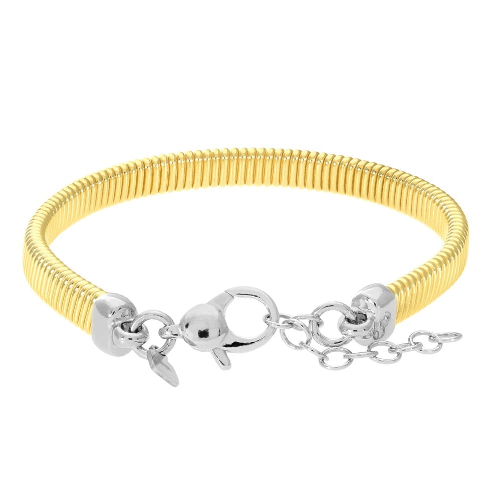 SPARKLD Yellow Gold Plated Silver Mesh Cable Bracelet of Length 18.420.3 cm
