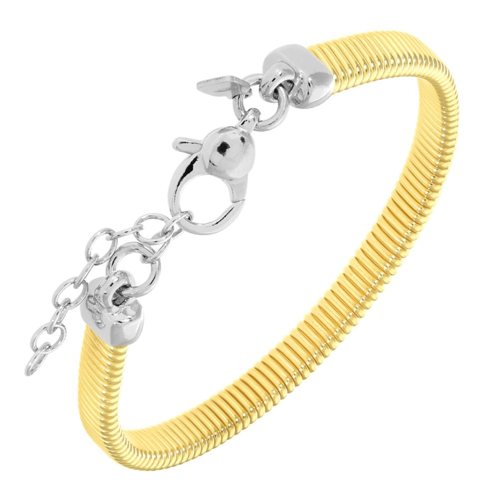 SPARKLD Yellow Gold Plated Silver Mesh Cable Bracelet of Length 18.420.3 cm