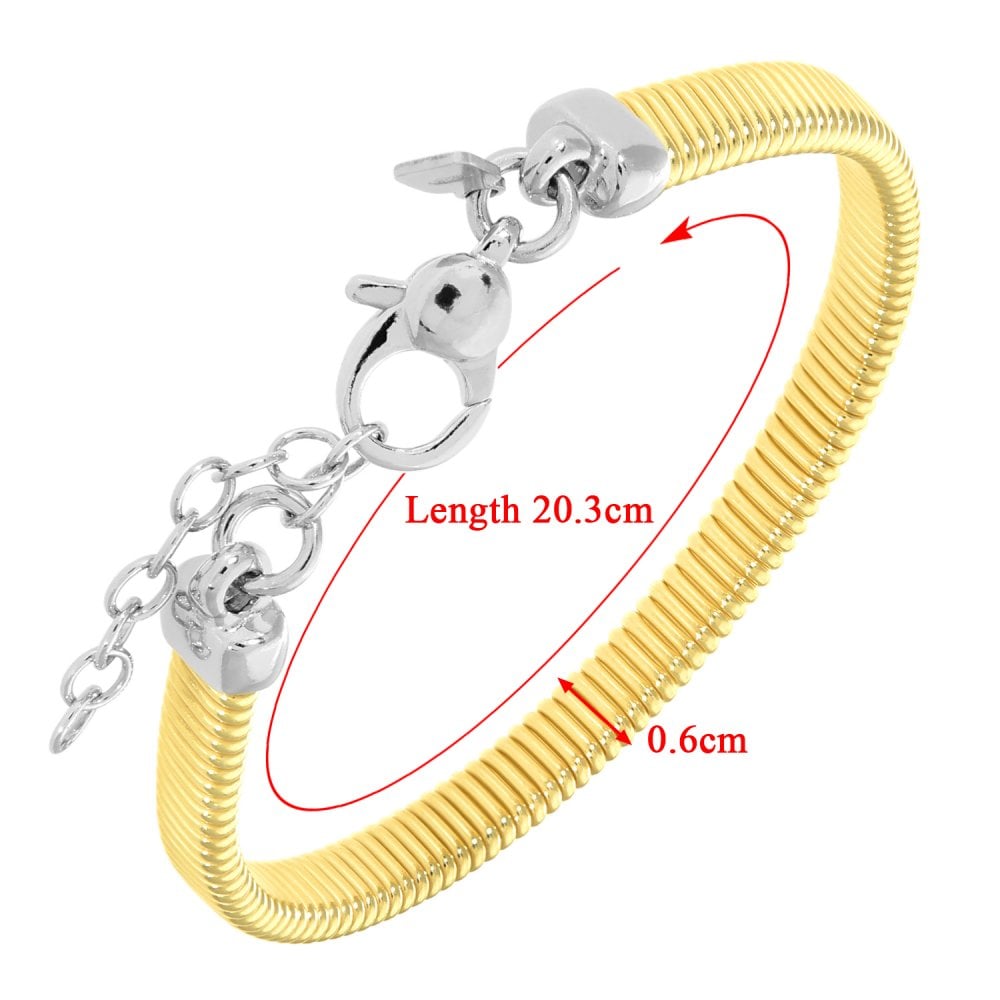 SPARKLD Yellow Gold Plated Silver Mesh Cable Bracelet of Length 18.420.3 cm