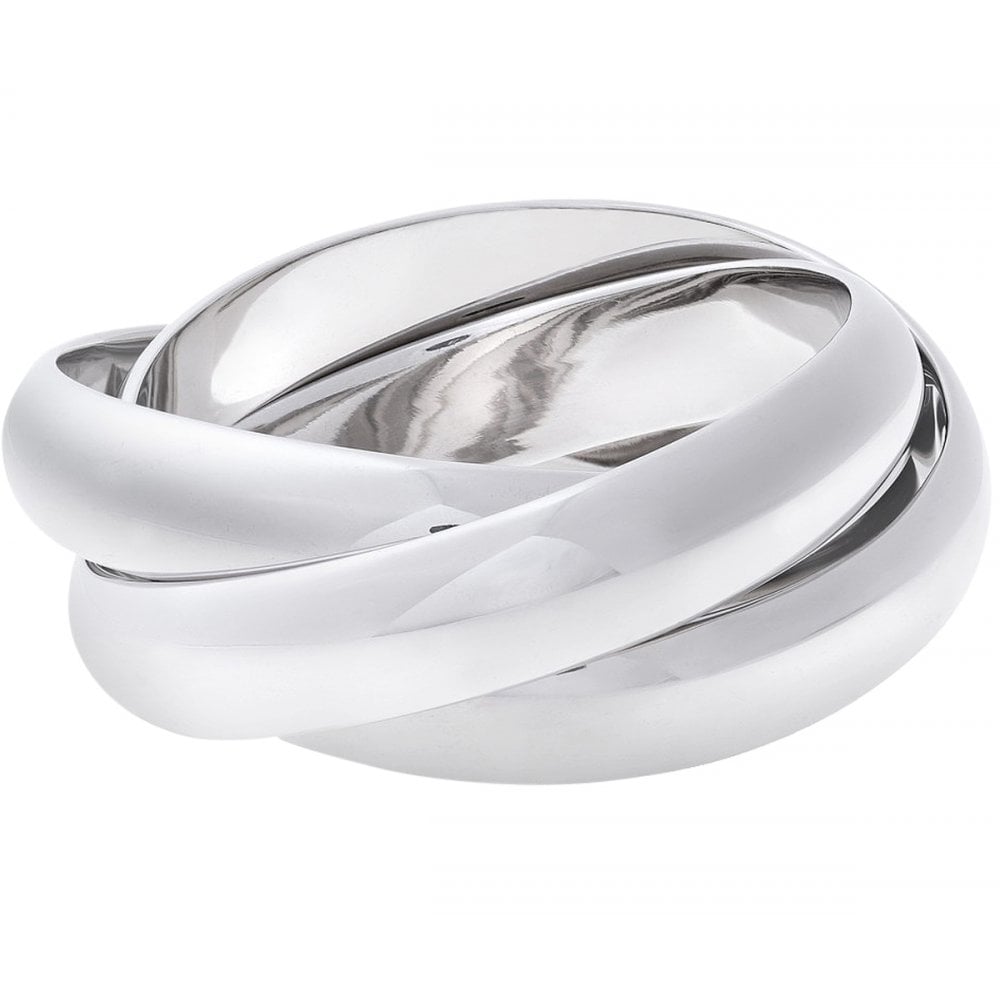 SPARKLD Rhodium Plated Silver Domed Russian Bangle of Diameter 65 mm