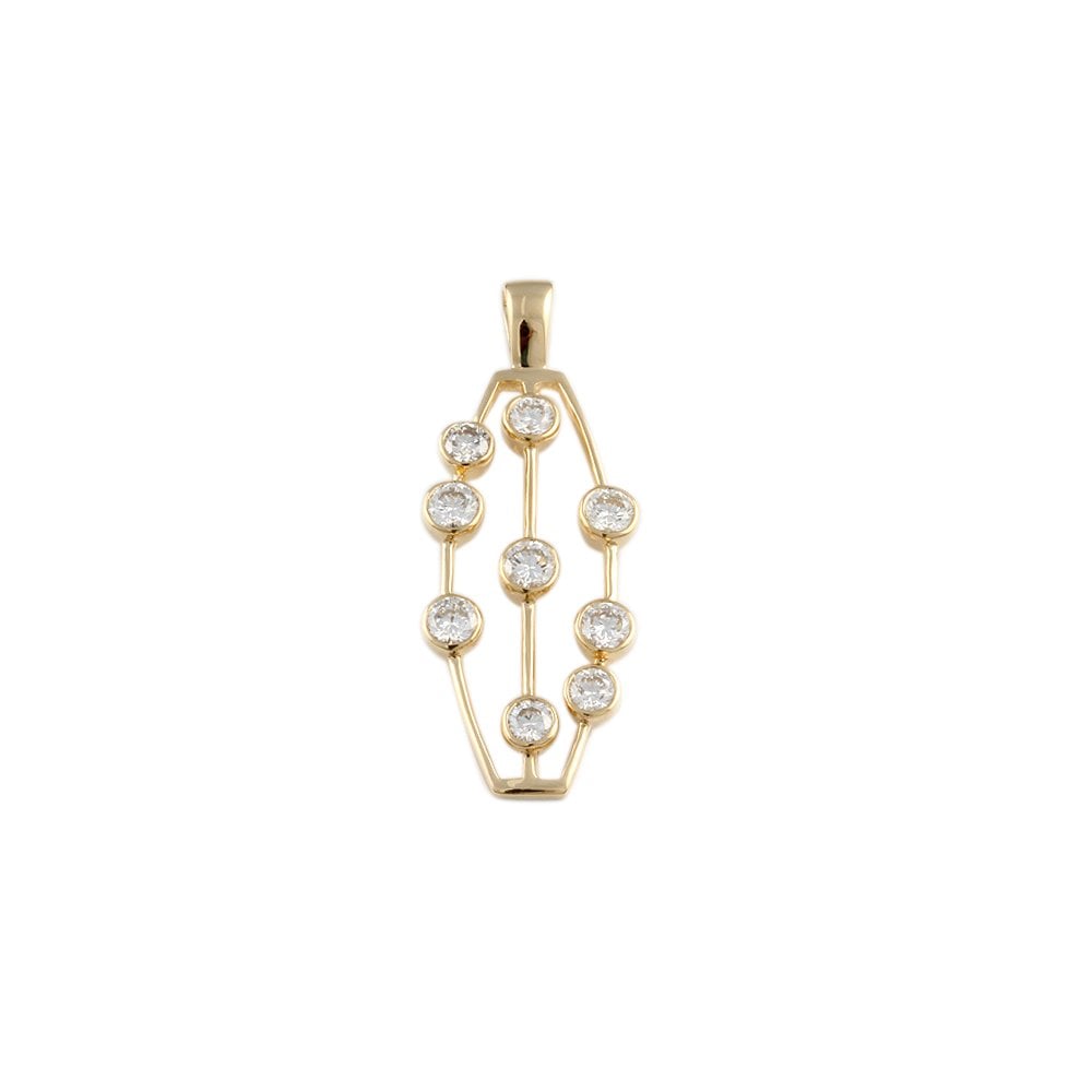 9ct Yellow Gold 1.49ct Round Brilliant Cut Diamond Cluster Pendant