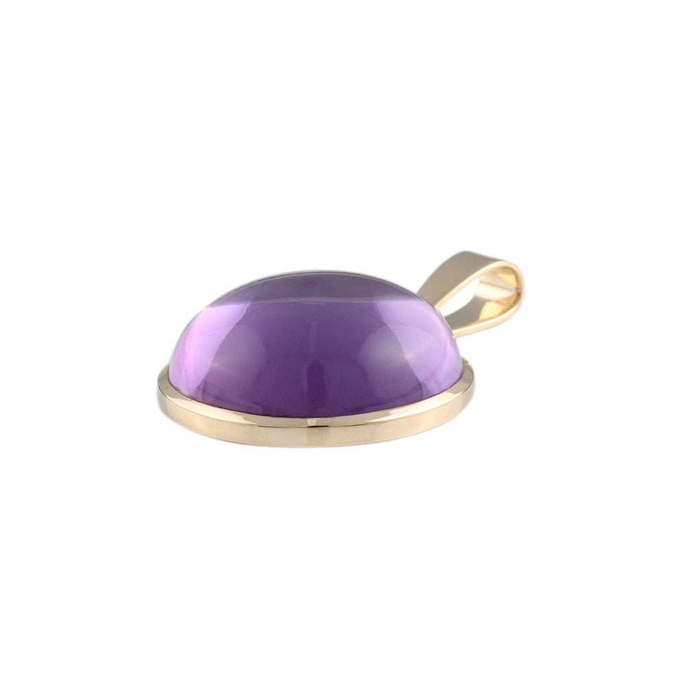 9ct Yellow Gold 46.93ct Round Amethyst Single Stone Pendant