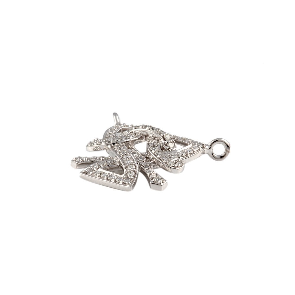 9ct White Gold 0.36ct Round Brilliant Cut Diamonds Cluster Pendant