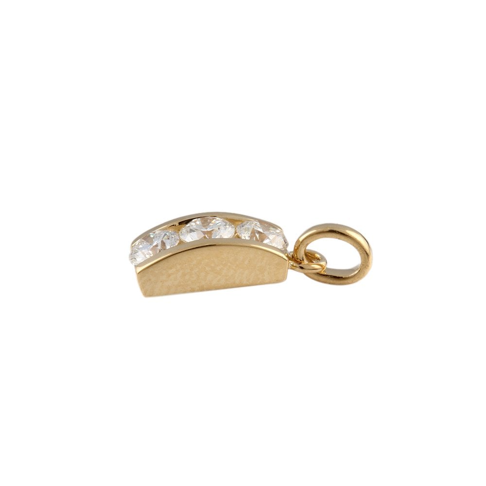 9ct Yellow Gold 0.74ct Round Brilliant Cut Diamonds Three Stone Pendant