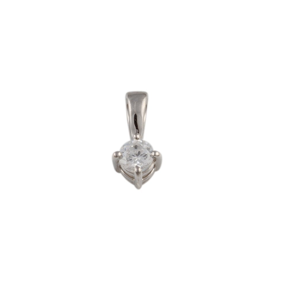 9ct White Gold 0.25ct Round Brilliant Cut Diamond Solitaire Pendant
