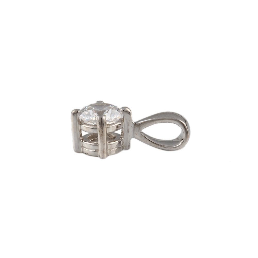 9ct White Gold 0.75ct Round Brilliant Cut Diamond Solitaire Pendant