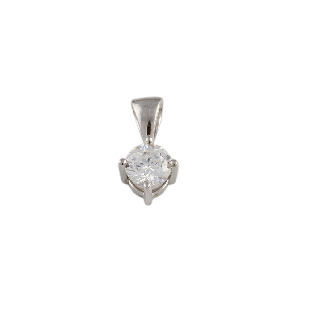 9ct White Gold 1.00ct Round Brilliant Cut Diamond Solitaire Pendant