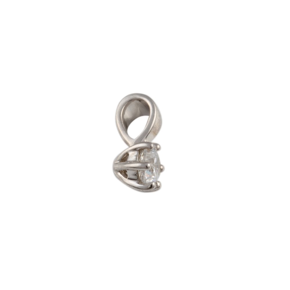 9ct White Gold 0.33ct Round Brilliant Cut Diamond Solitaire Pendant
