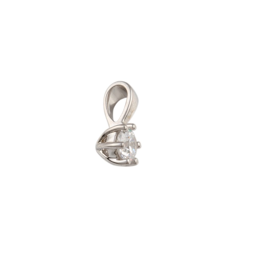 9ct White Gold 0.50ct Round Brilliant Cut Diamond Solitaire Pendant