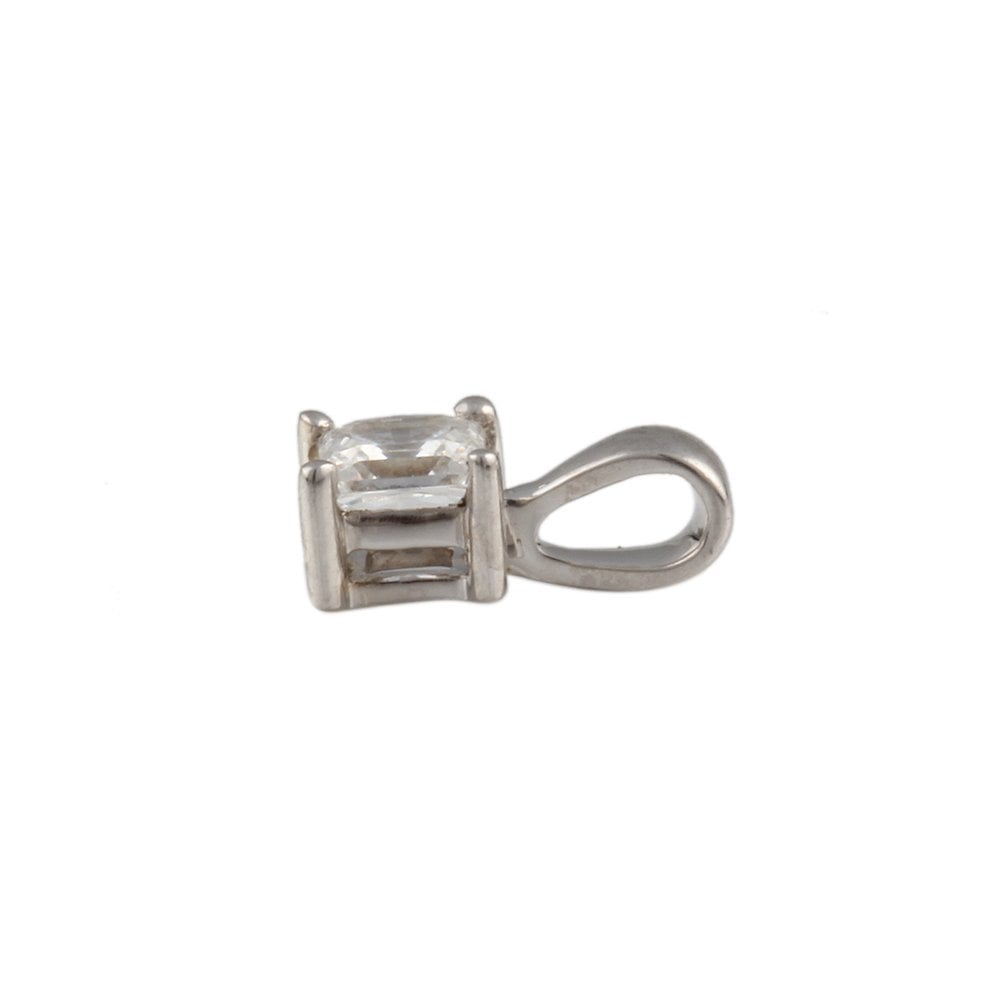 9ct White Gold 0.25ct Princess Cut Diamond Solitaire Pendant