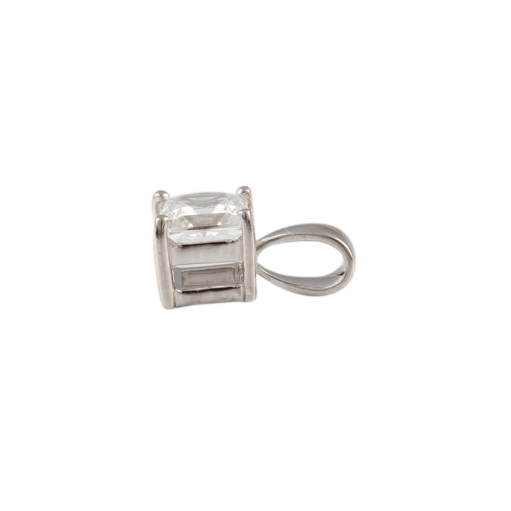 9ct White Gold 0.75ct Princess Cut Diamond Solitaire Pendant