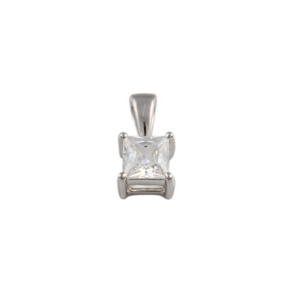 9ct White Gold 1.00ct Princess Cut Diamond Solitaire Pendant