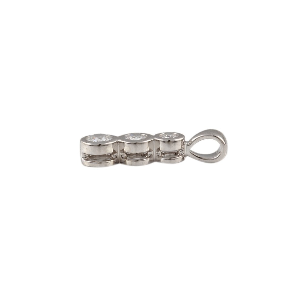 9ct White Gold 0.50ct Round Brilliant Cut Diamonds Three Stone Pendant