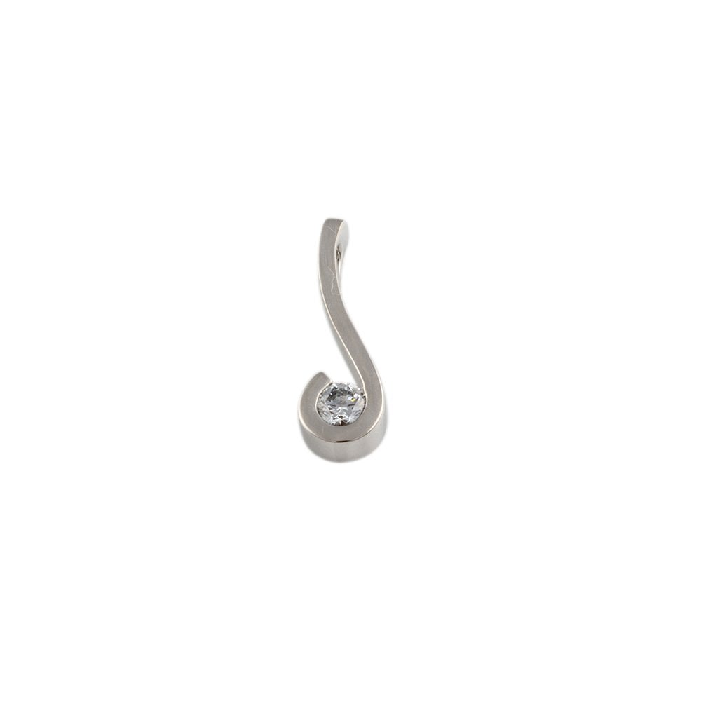 9ct White Gold Solitaire Pendant 0.23ct