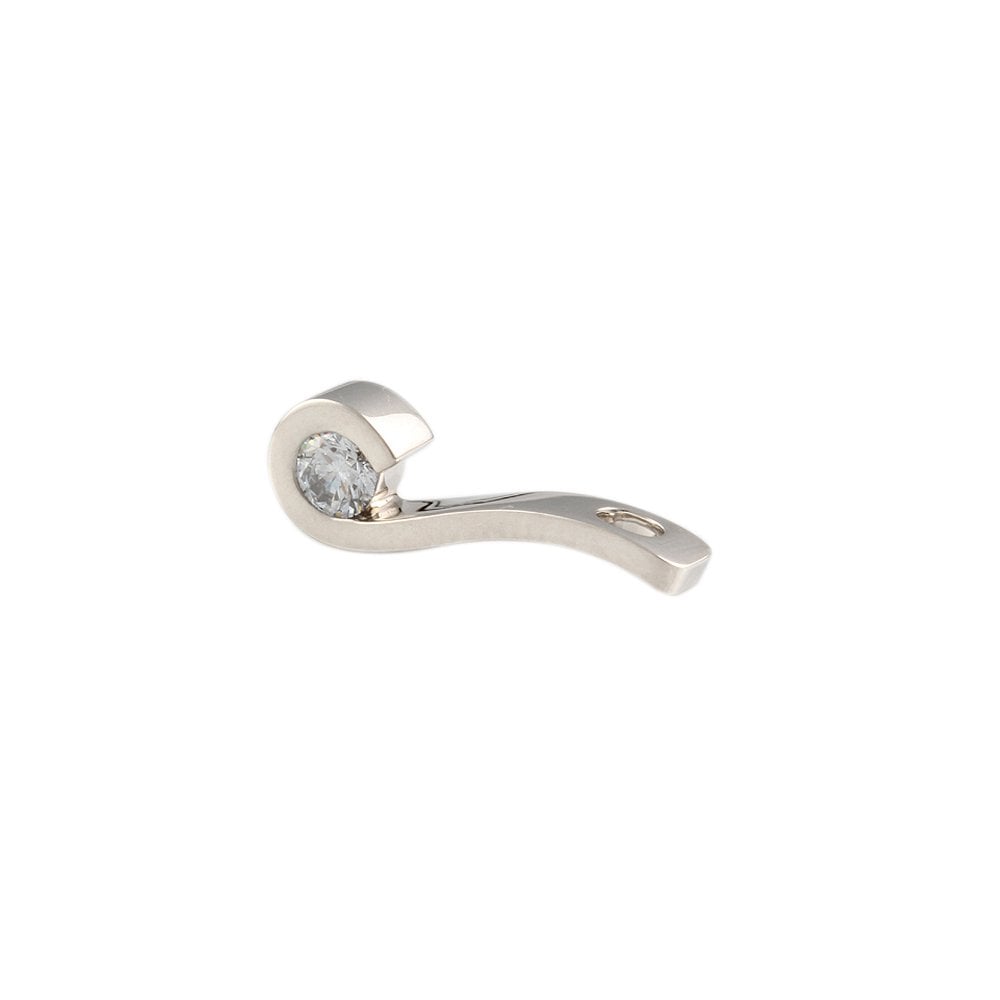 9ct White Gold Solitaire Pendant 0.23ct