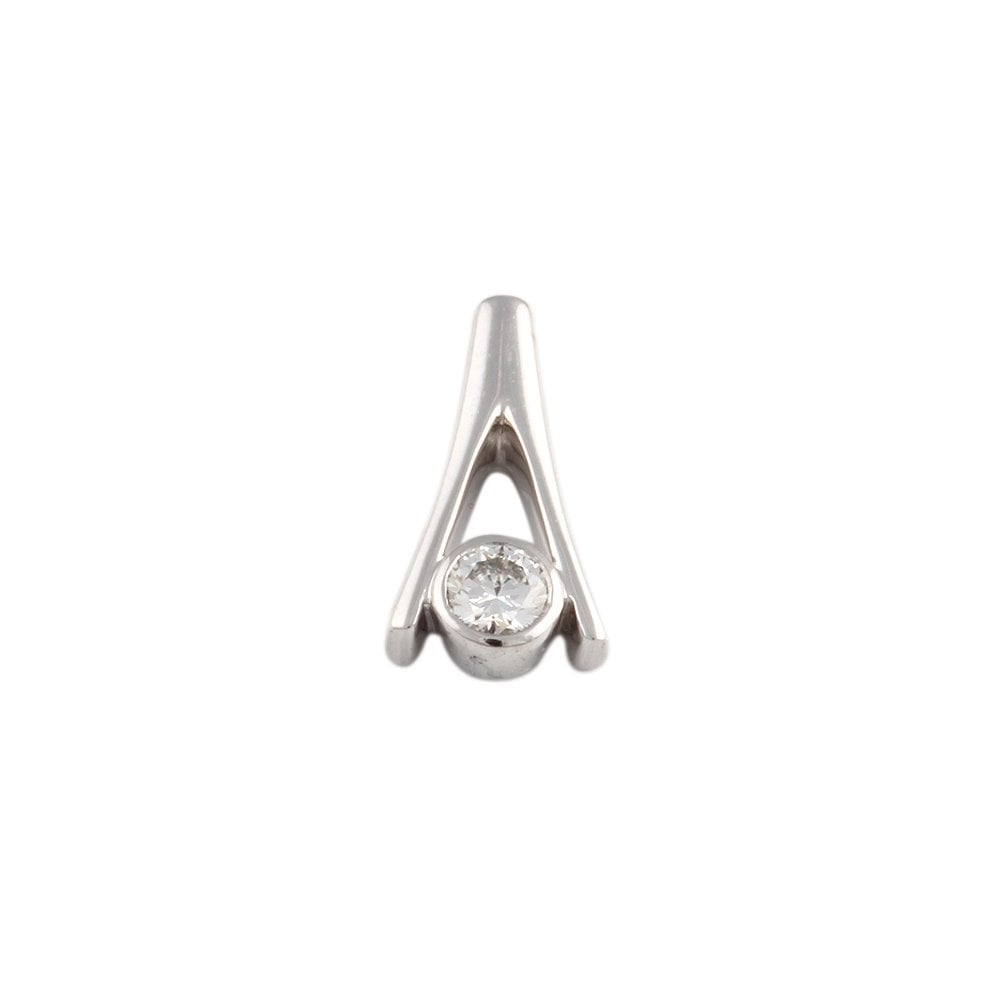 9ct White Gold  Solitaire Pendant 0.25ct