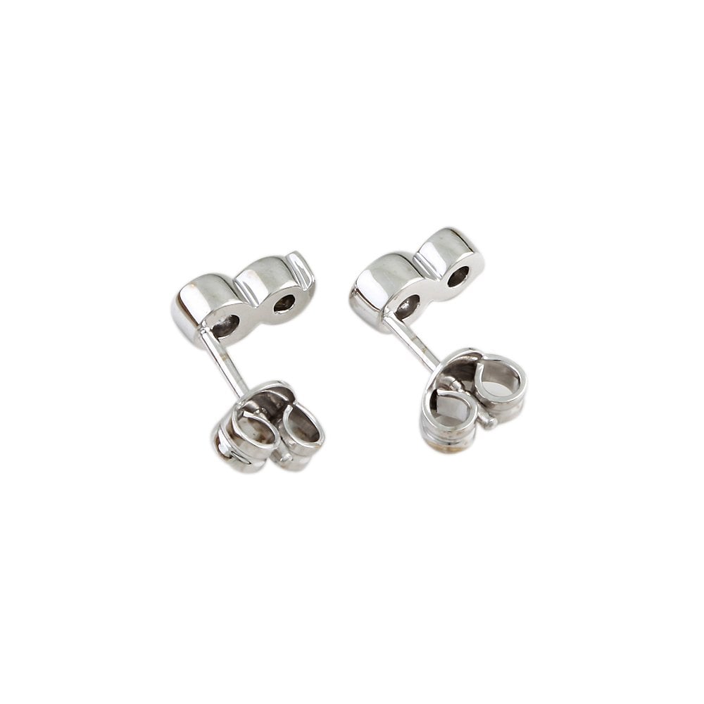 9ct White Gold 0.36ct Round Brilliant Cut Diamond Two Stone Stud Earrings