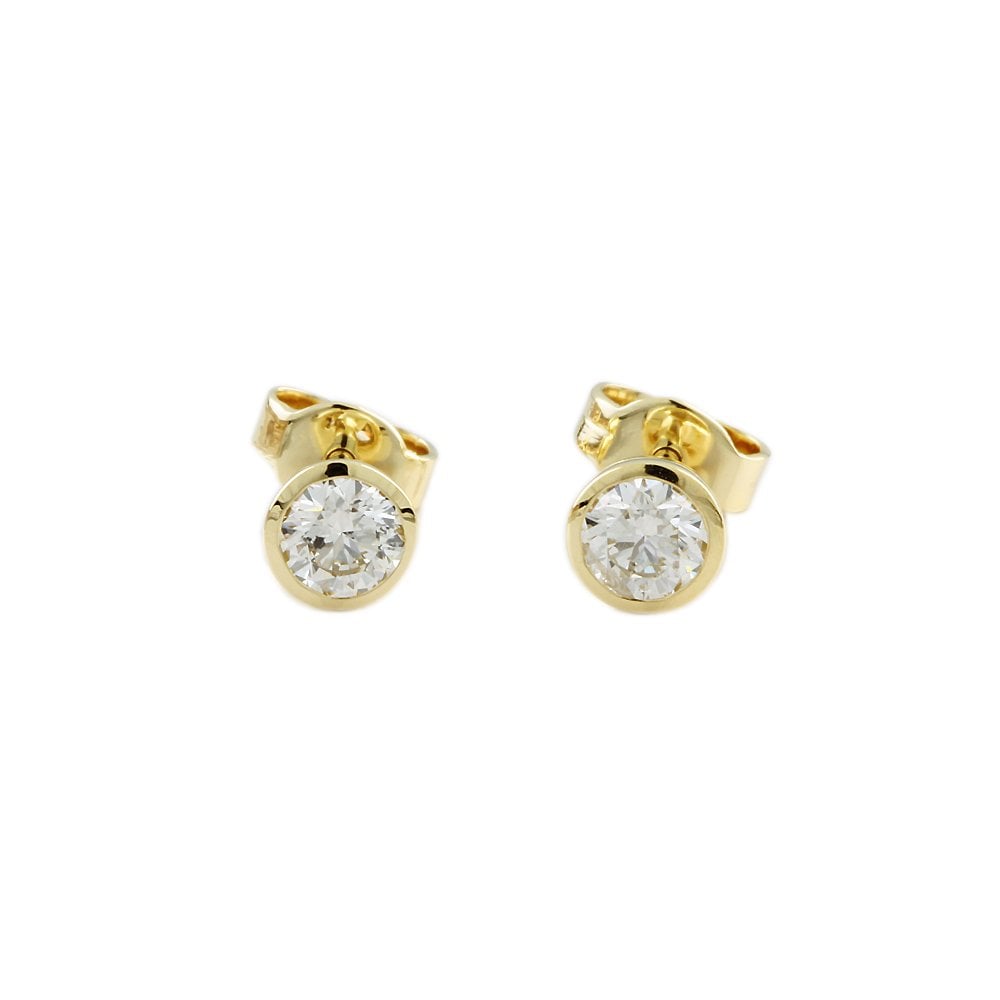 9ct White Gold 0.61ct Round Brilliant Cut Diamond Solitaire Stud Earrings