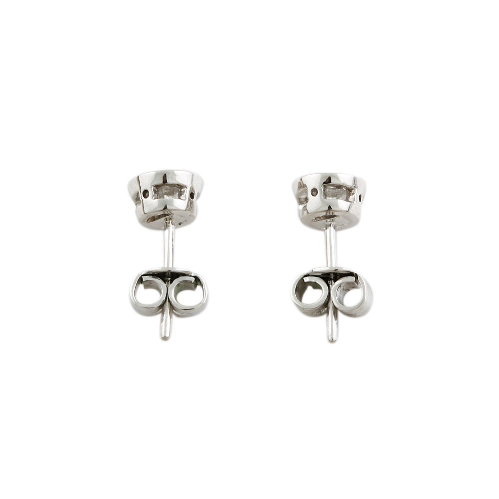 9ct White Gold 0.72ct Round Brilliant Cut Diamond Solitaire Stud Earrings
