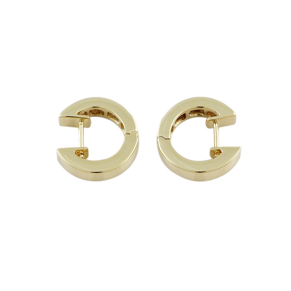 9ct Yellow Gold 1.04ct Princess Cut Diamond Hoop Earrings