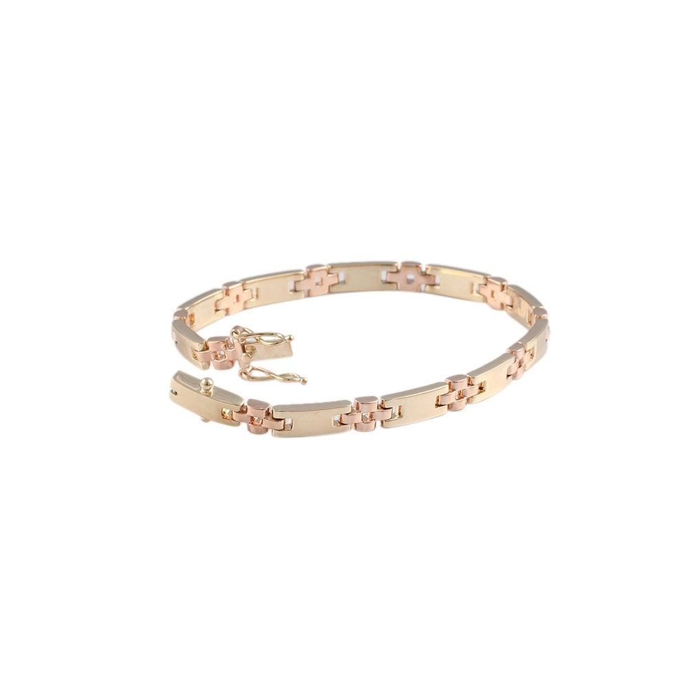 Yellow and Rose Gold Multi Link Fancy Unisex Bracelet