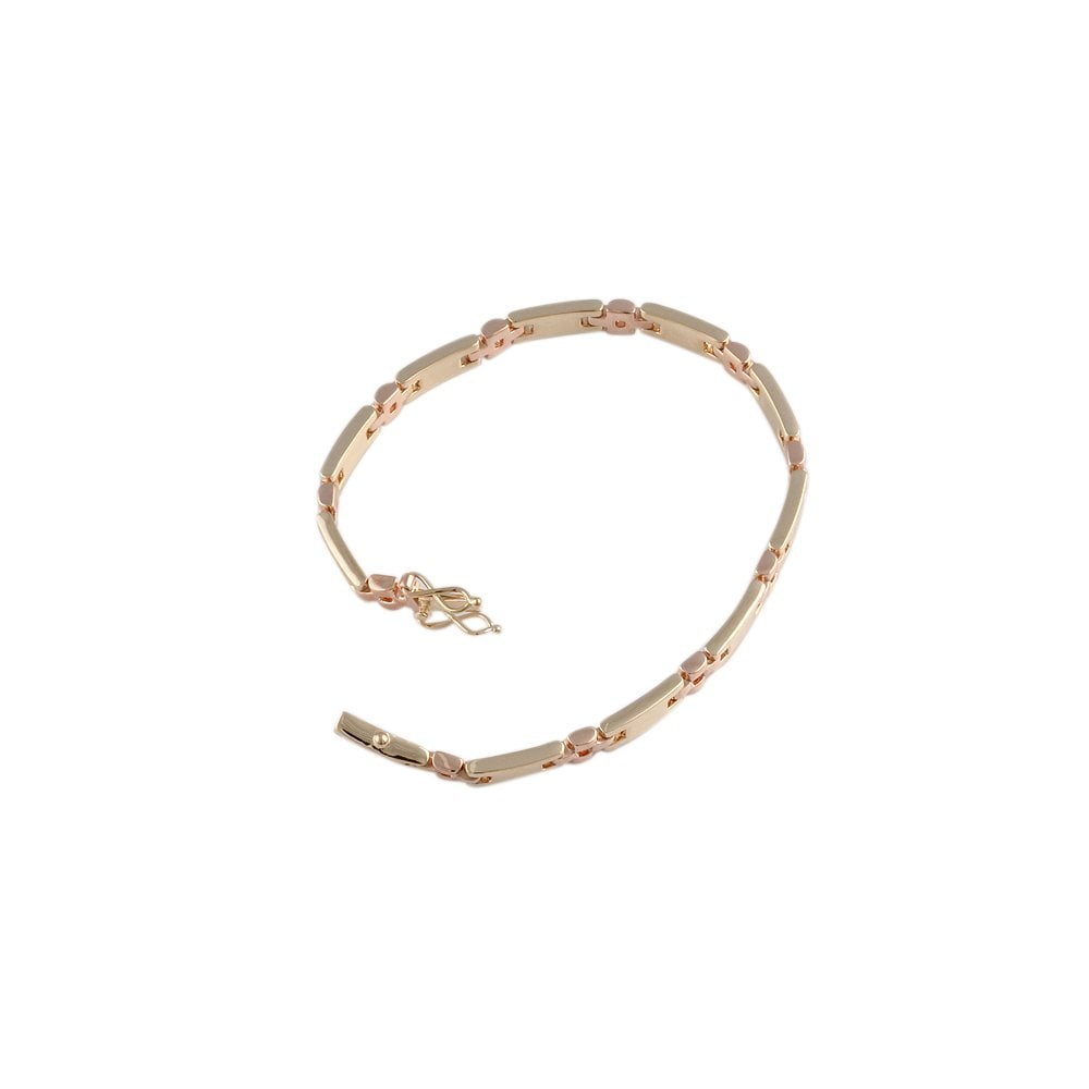 Yellow and Rose Gold Multi Link Fancy Unisex Bracelet