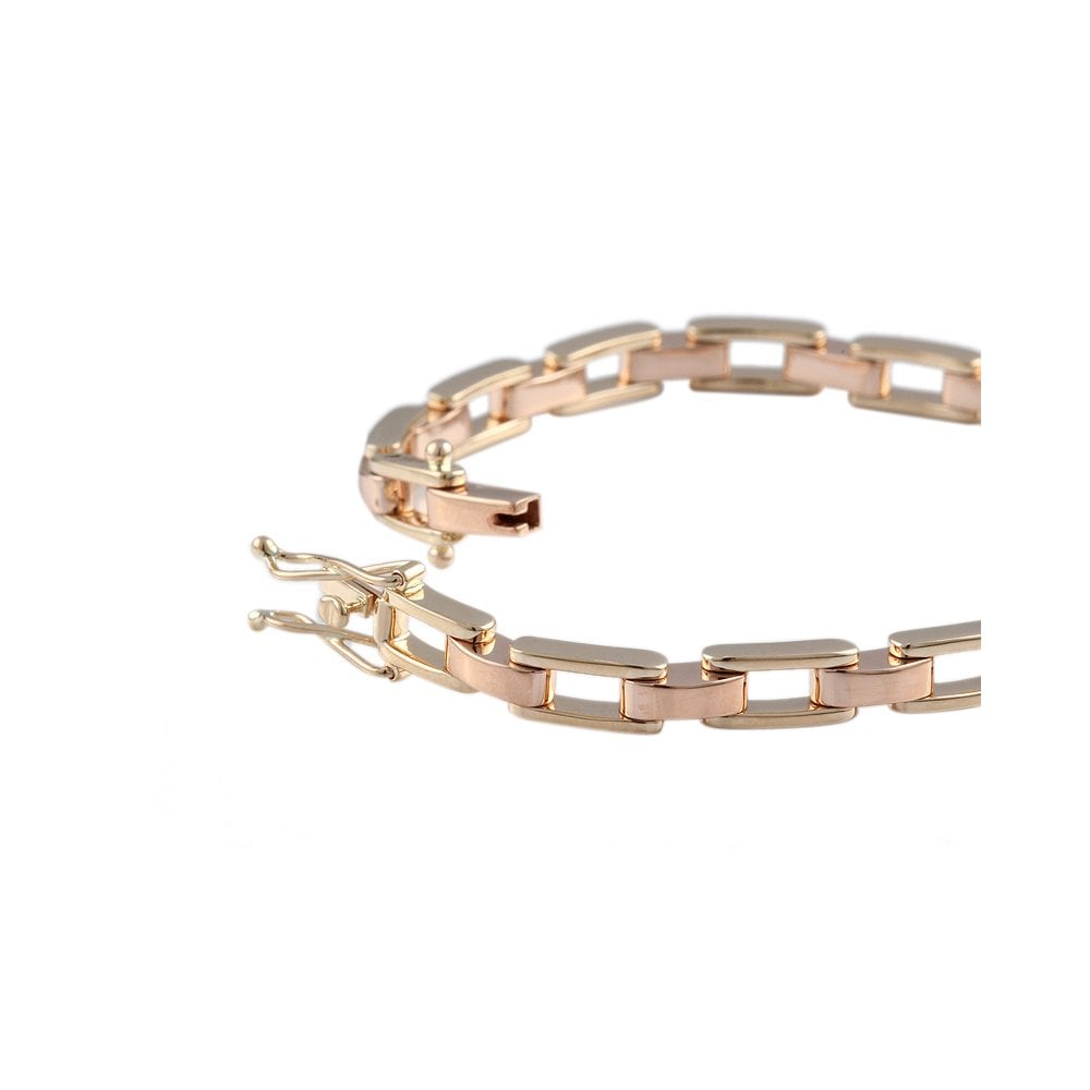 Yellow and Rose Gold Multi Link Fancy Unisex Bracelet